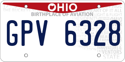 OH license plate GPV6328
