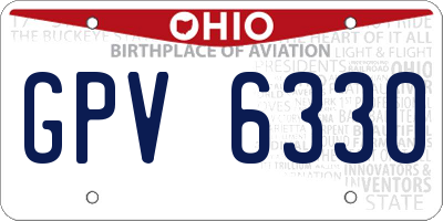 OH license plate GPV6330