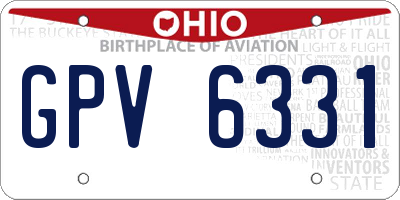 OH license plate GPV6331
