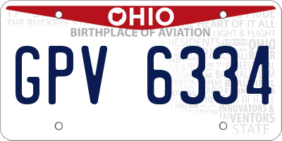 OH license plate GPV6334