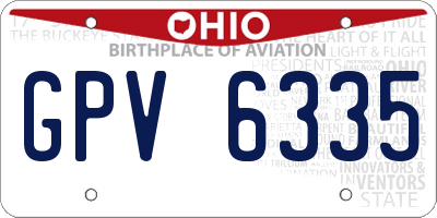 OH license plate GPV6335