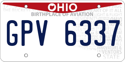 OH license plate GPV6337