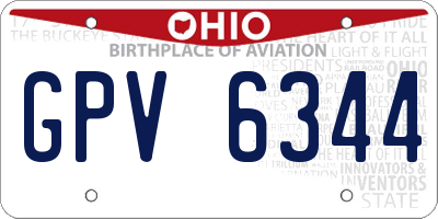 OH license plate GPV6344