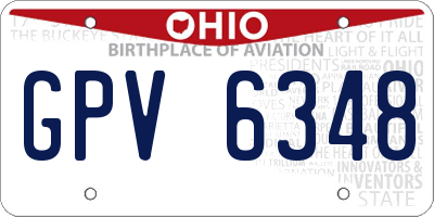 OH license plate GPV6348