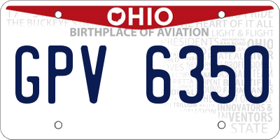 OH license plate GPV6350