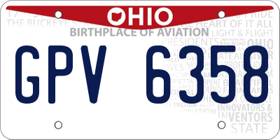 OH license plate GPV6358