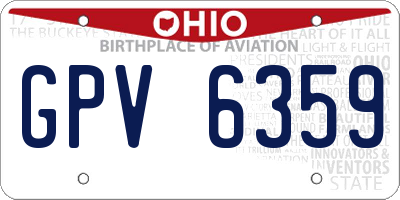 OH license plate GPV6359