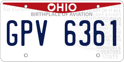 OH license plate GPV6361