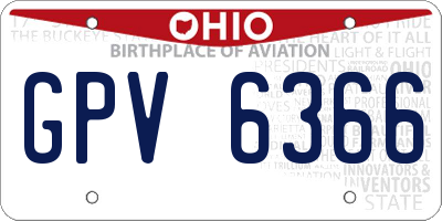 OH license plate GPV6366