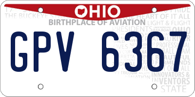OH license plate GPV6367