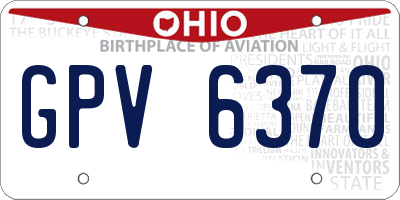 OH license plate GPV6370