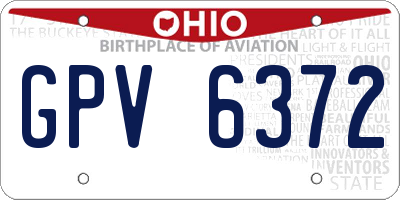 OH license plate GPV6372
