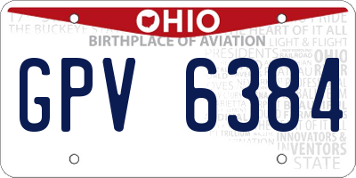 OH license plate GPV6384