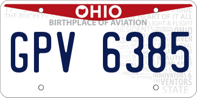 OH license plate GPV6385