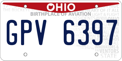 OH license plate GPV6397