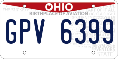 OH license plate GPV6399