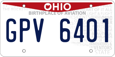 OH license plate GPV6401