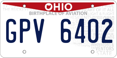 OH license plate GPV6402