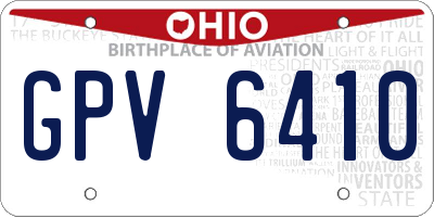OH license plate GPV6410