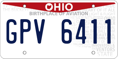 OH license plate GPV6411