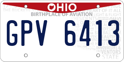 OH license plate GPV6413