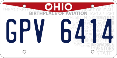 OH license plate GPV6414