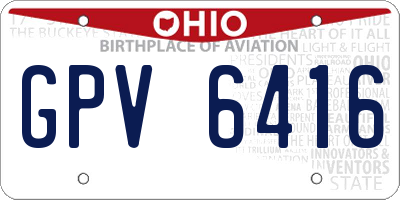 OH license plate GPV6416