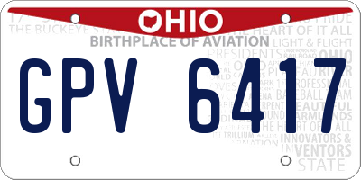 OH license plate GPV6417
