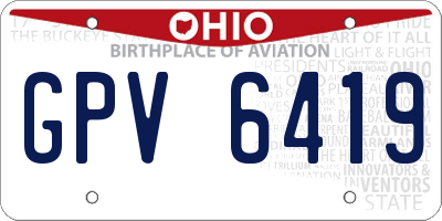 OH license plate GPV6419