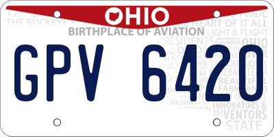 OH license plate GPV6420