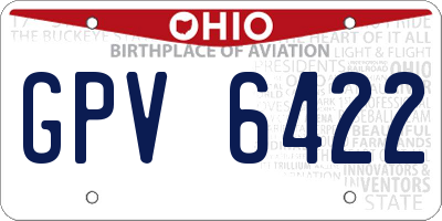 OH license plate GPV6422