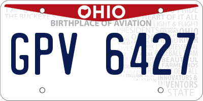 OH license plate GPV6427