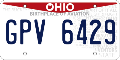 OH license plate GPV6429