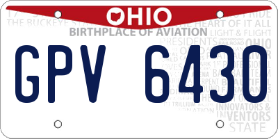 OH license plate GPV6430
