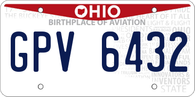 OH license plate GPV6432