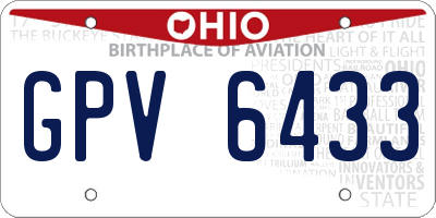 OH license plate GPV6433