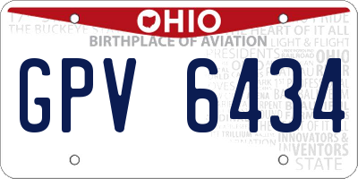 OH license plate GPV6434