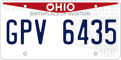 OH license plate GPV6435