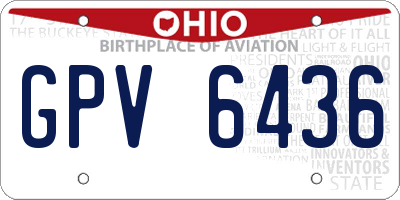 OH license plate GPV6436