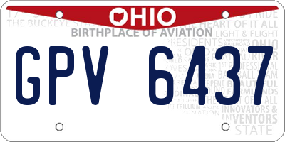 OH license plate GPV6437