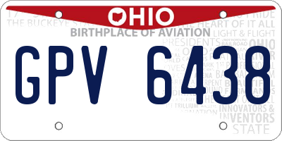 OH license plate GPV6438