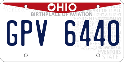 OH license plate GPV6440