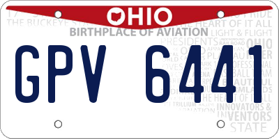 OH license plate GPV6441