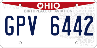 OH license plate GPV6442