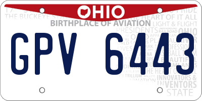 OH license plate GPV6443