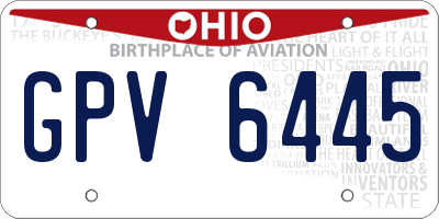 OH license plate GPV6445