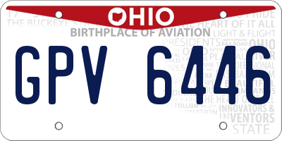 OH license plate GPV6446