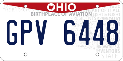 OH license plate GPV6448