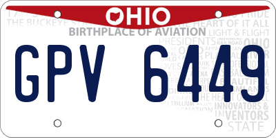 OH license plate GPV6449