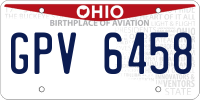 OH license plate GPV6458
